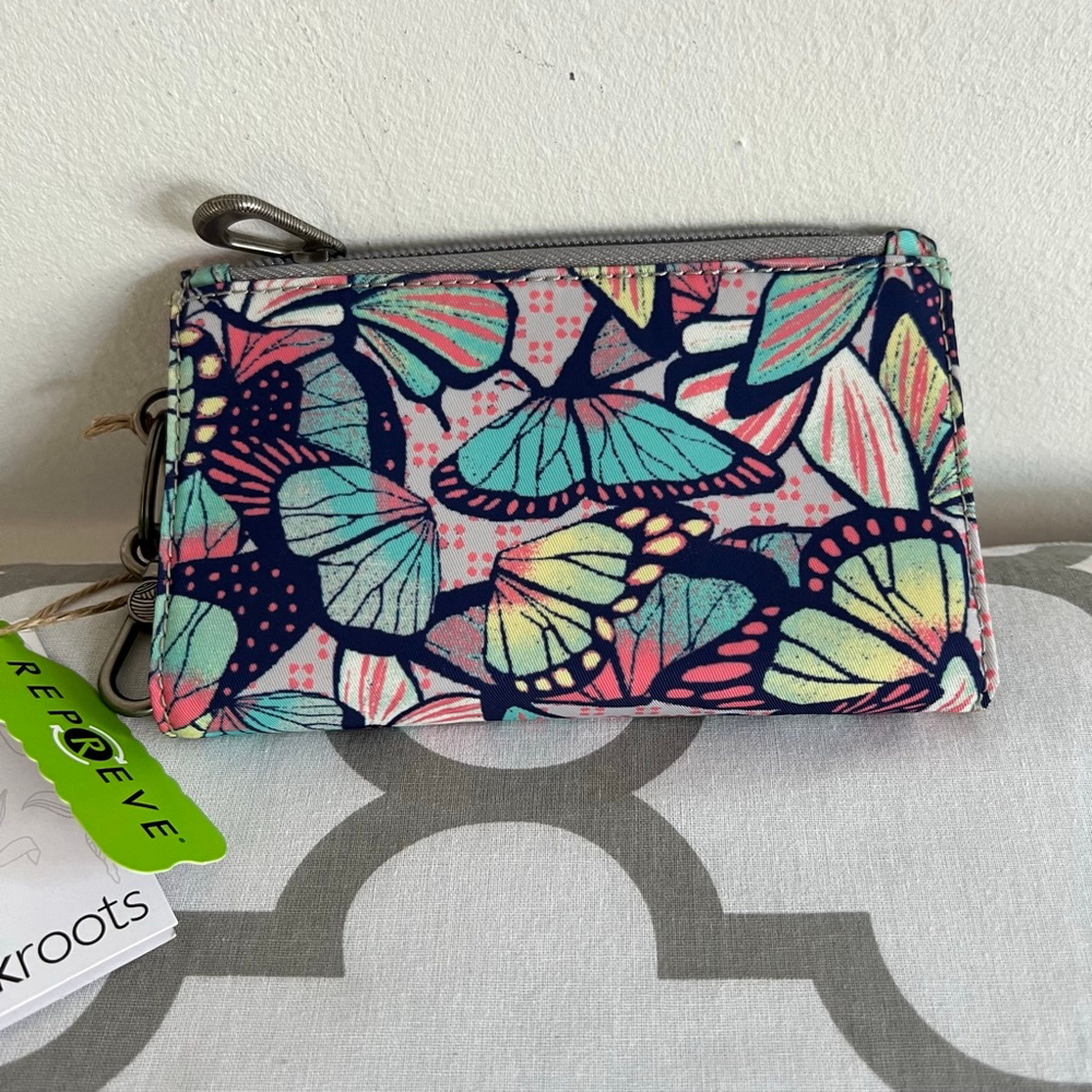 Sakroots Butterfly Print Wallet One Size Blue Pink - Picture 5 of 5